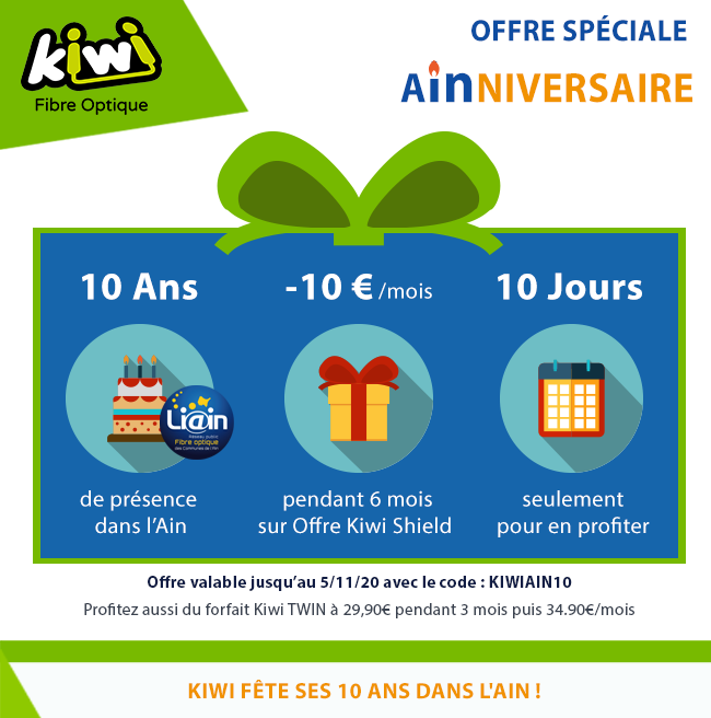 Kiwi fête ses 10 ans sur le département de l’Ain !