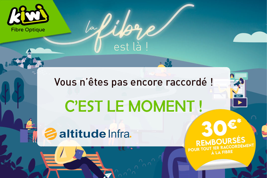 30€ remboursé pour tout 1er raccordement à la Fibre !