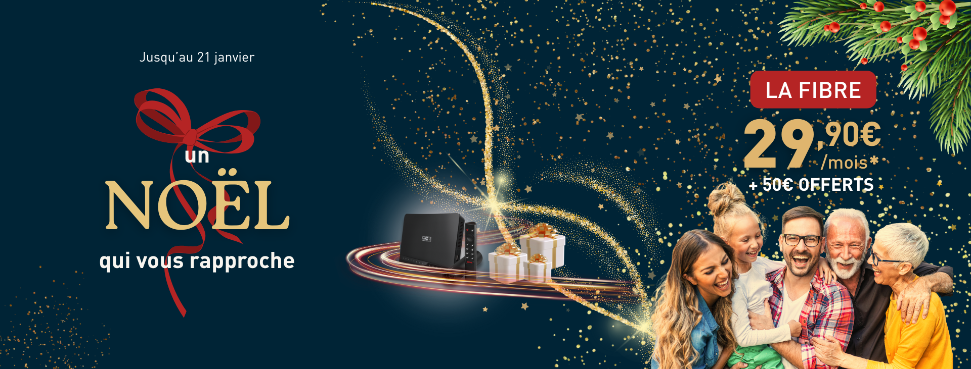 HOME Offre Kiwi Fibre Optique Noël 2025 - 29.90€/mois et 50€ offerts