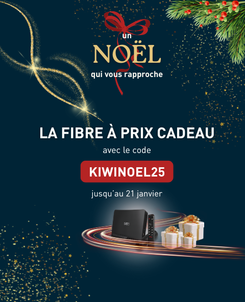 OFFRES Responsive Offre Kiwi Fibre Optique Noël 2025 - 29.90€/mois et 50€ offerts